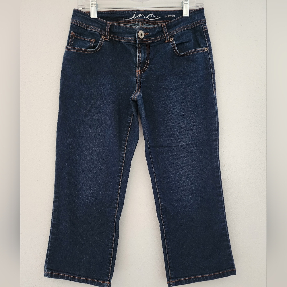 INC Denim Capri Curvy Fit Blue  Denims Jeans Mid Rise Women's size 4